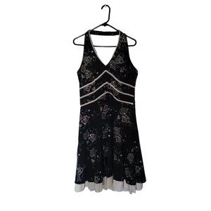 IN Studio Embroidered Sequined Floral Dress Size 12